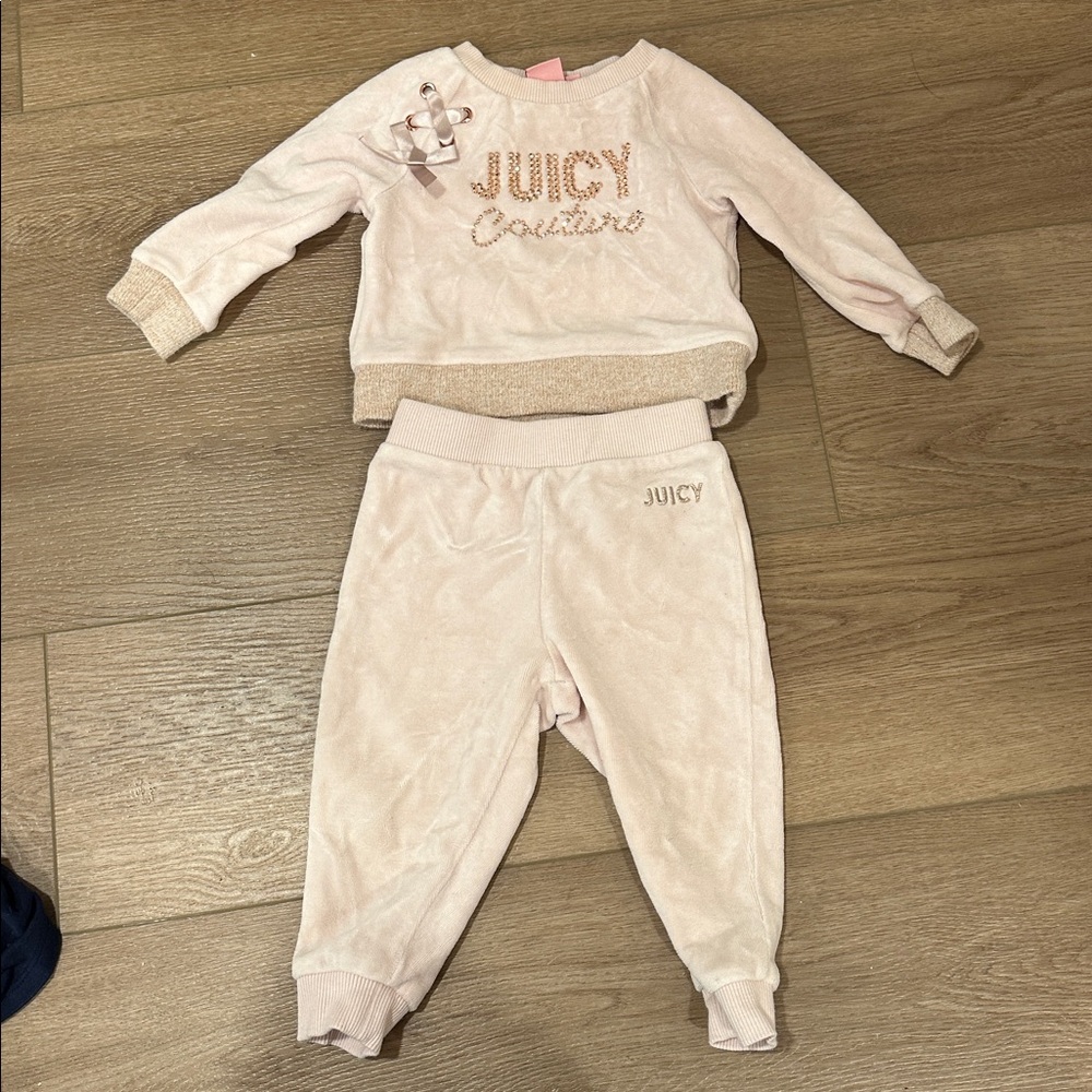 Juicy Couture Light Pink Pullover and pants set